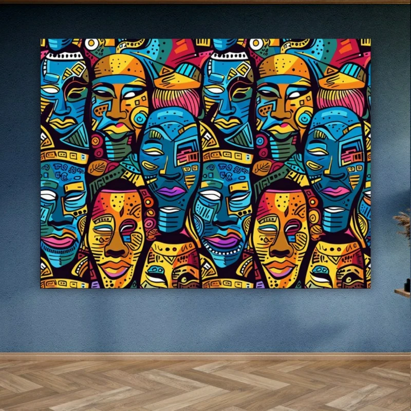  پوستر پارچه ای طرح مخمل انتزاعی مدل آفریقایی کد FP1056697