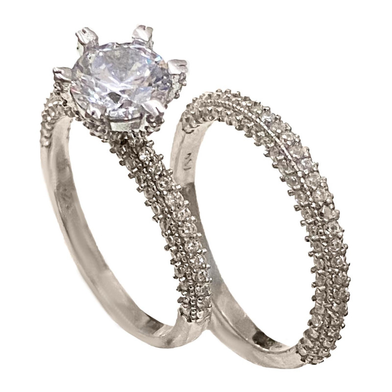 ست حلقه و پشت حلقه نقره زنانه مدل JW5062