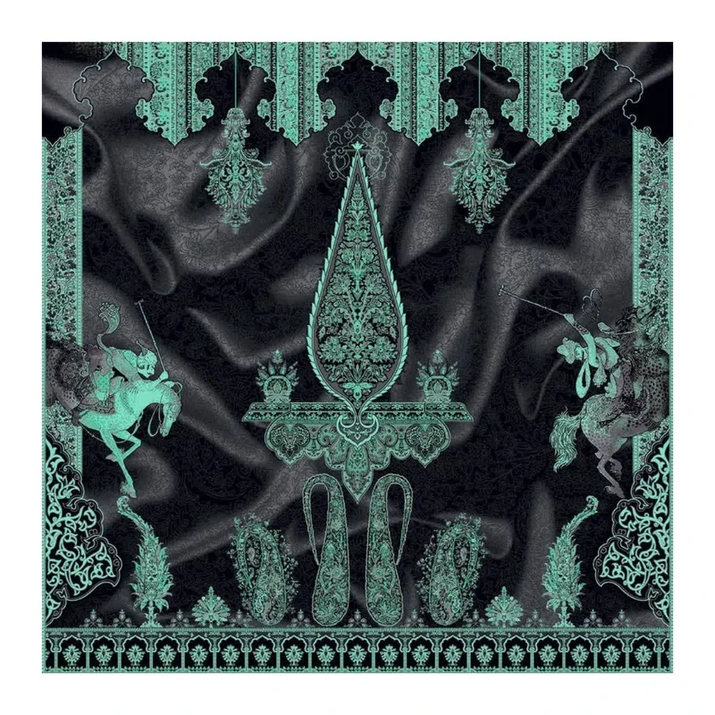  رومیزی ترمه حسینی مدل چوگان