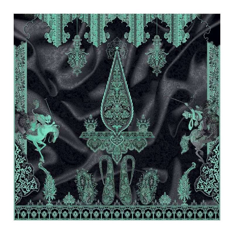رومیزی ترمه حسینی مدل چوگان
