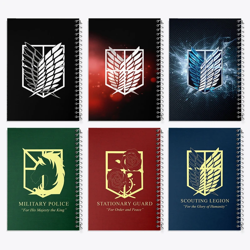 دفتر نقاشی 50 برگ خندالو طرح انیمه اتک آن تایتان کد 621 مجموعه 6 عددی