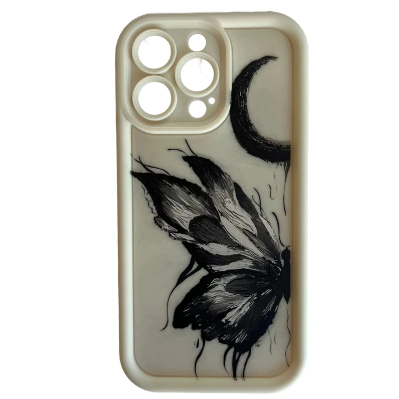 کاور مدل سولید طرح پروانه و ماه مناسب برای گوشی موبایل اپل iPhone 13 Pro