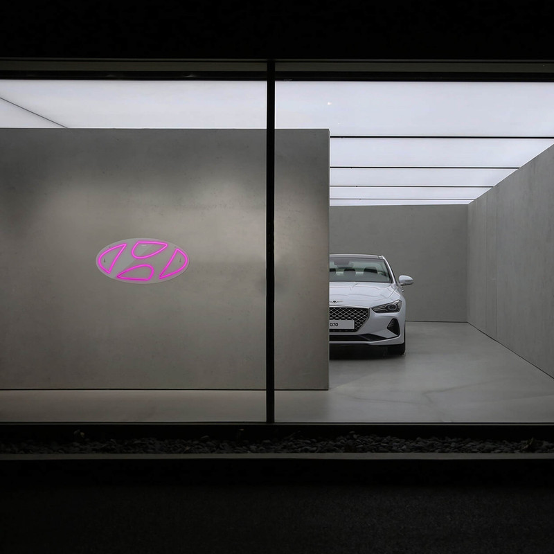 چراغ دیواری نئون دیزاین طرح Hyundai_PN
