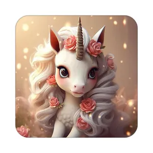 زیر لیوانی کاکتی طرح اسب تک شاخ و یونیکورن مدل mp31605