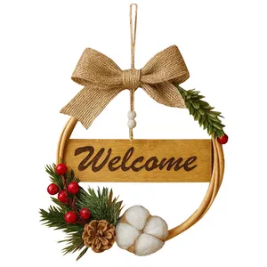 حلقه گل مصنوعی مدل ولکام طرح کریسمس