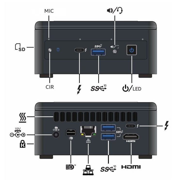 قیمت و خرید کامپیوتر کوچک اینتل مدل NUC11PAHi7 32GB-240GB