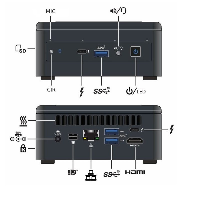 کامپیوتر کوچک اینتل مدل NUC11PAHi7 32GB-240GB