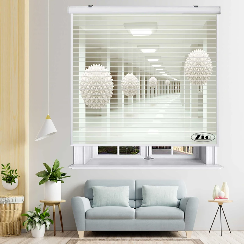 پرده زبرا زیو مدل سیلوئت 3D1510 سایز 150x150 سانتی متر