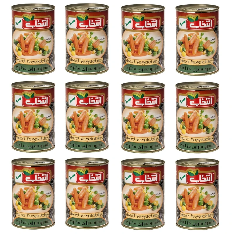کنسرو سبزی مخلوط انتخاب - 420 گرم بسته 12 عددی