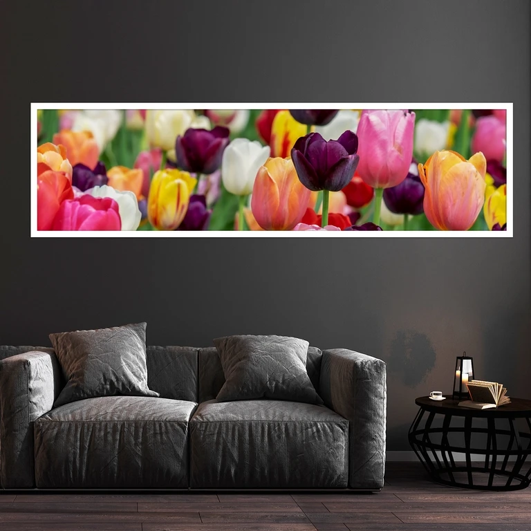 تابلو بکلیت طرح باغ گل لاله مدل W-7764