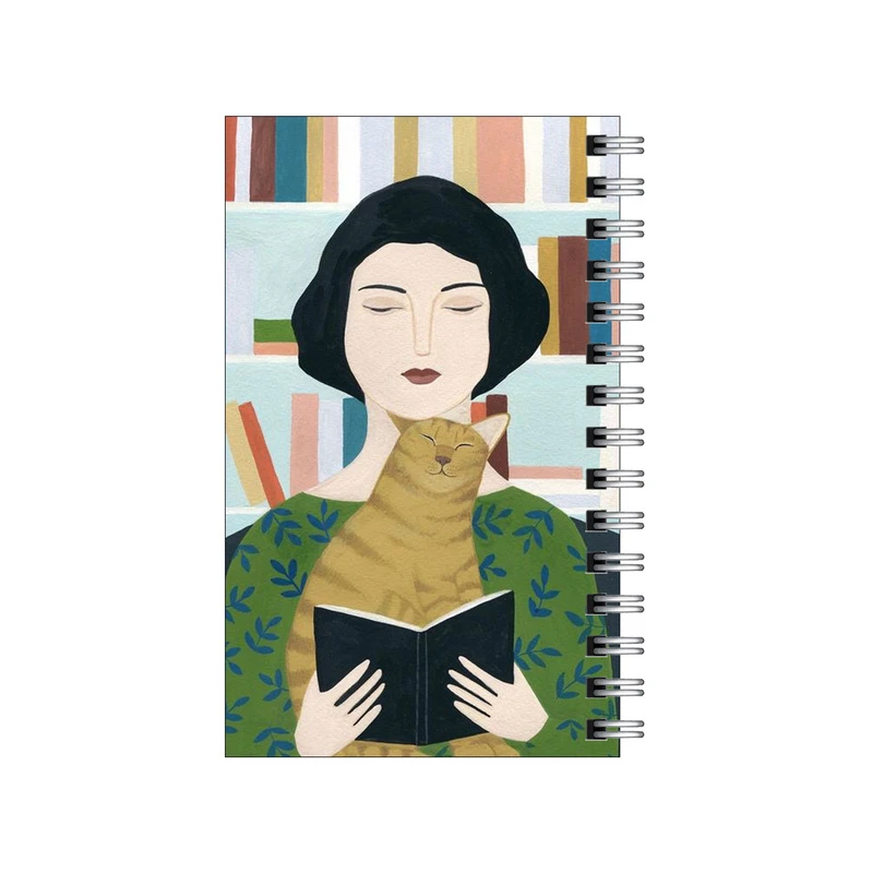 دفترچه یادداشت مدل to do list طرح کتابخانه و گربه کد 7532515