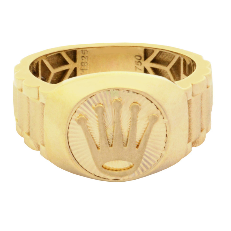 انگشتر طلا 18 عیار مردانه طلای مستجابی مدل تاج 790 کد 63