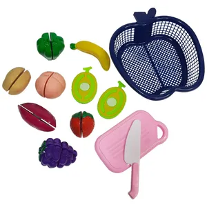 ست اسباب بازی آشپزخانه مدل سبد برش میوه و سبزیجات کد 6003 مجموعه 11 عددی 