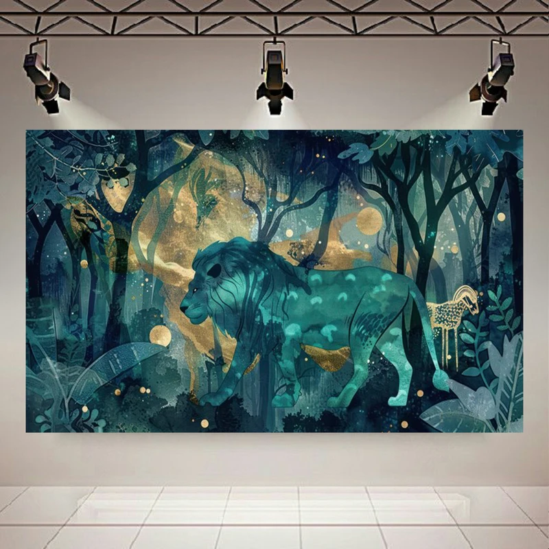 پوستر طرح مخمل شیر مدل جنگل بارانی کد AR3058313