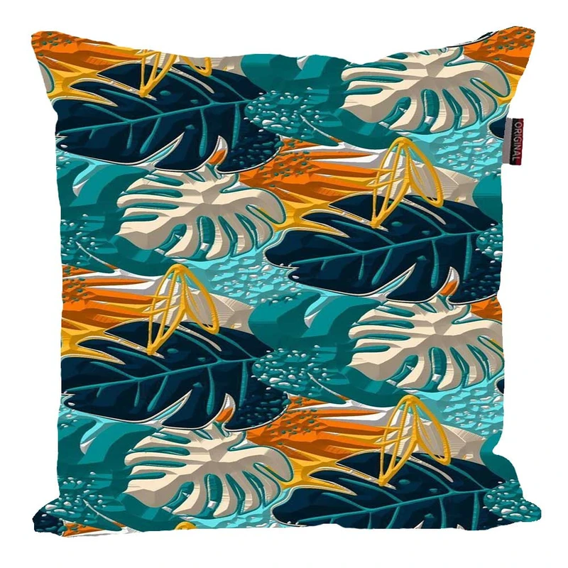 کوسن پاد آفرین مدل فانتزی طرح گل و برگ رنگی کد 02032