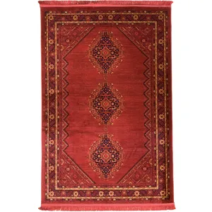 فرش ماشینی 500 شانه لک لک  زمینه لاکی حاشیه لاکی مدل 004