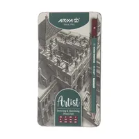 مداد طراحی آریا مدل Artist کد 001-3075 مجموعه 12 عددی