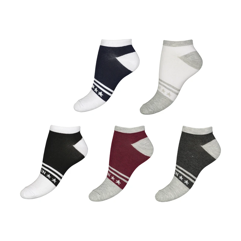 جوراب ساق کوتاه زنانه مدل ستاره بسته 5 عددی