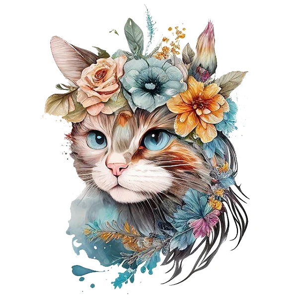 استیکر پارچه و لباس پاد آفرین طرح گربه کد 3434