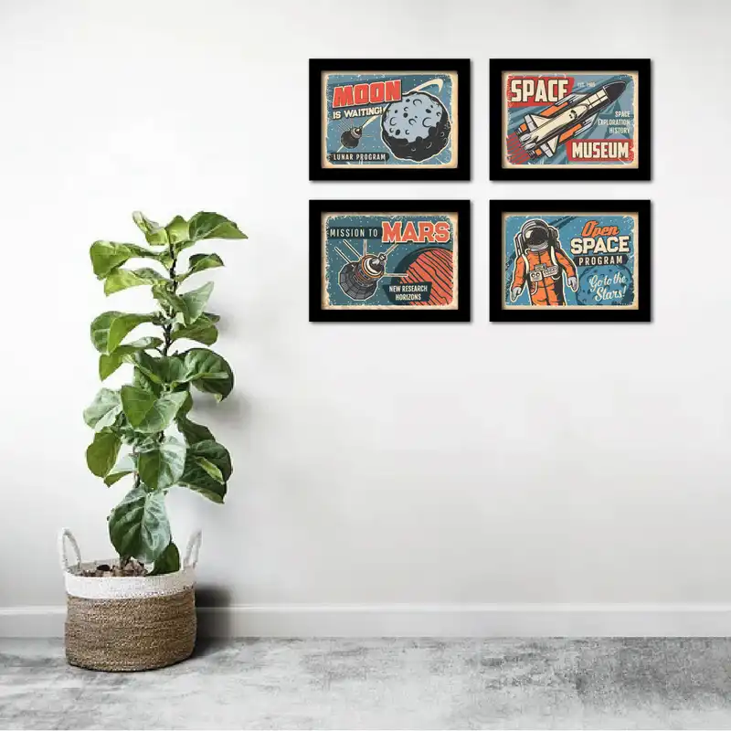 تابلو مدل ناسا و فضا طرح exploration art مجموعه 4 عددی