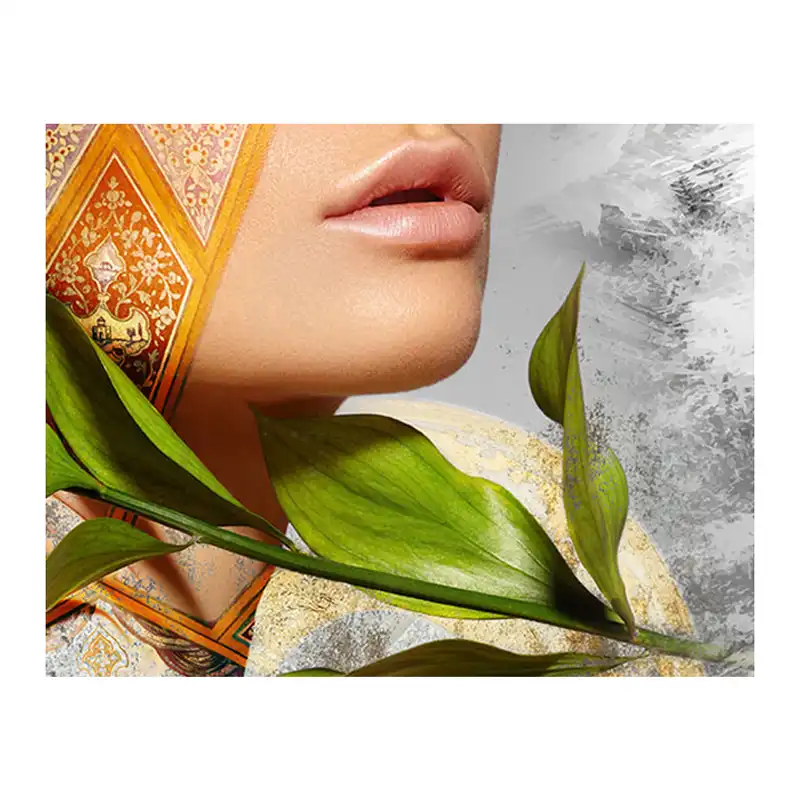 پوستر دیواری طرح برگ و صورت کد 22613