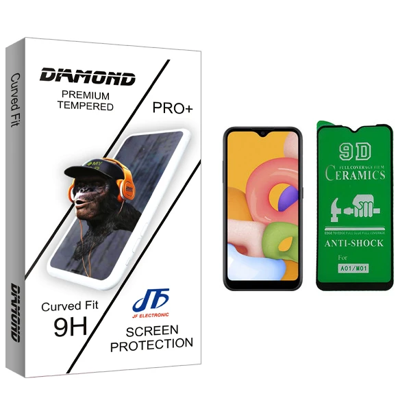 محافظ صفحه نمایش 9D جی اف مدل Diamond glass مناسب برای گوشی موبایل سامسونگ Galaxy A01 / M01