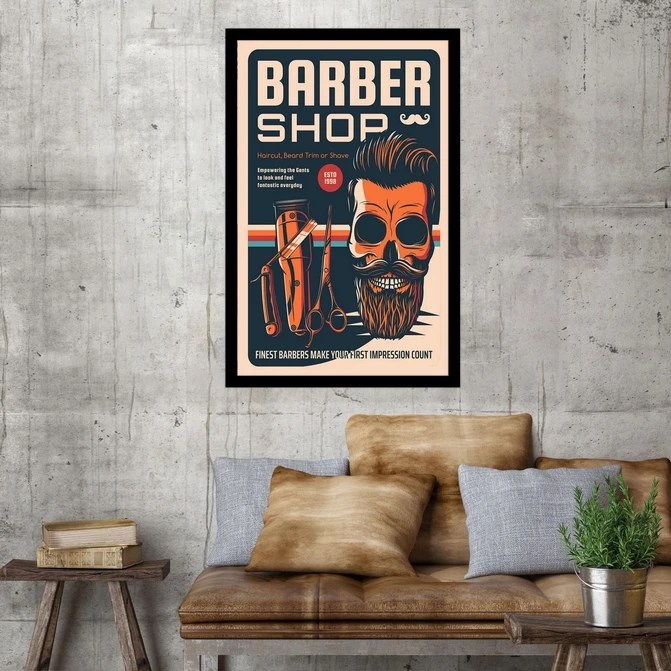 تابلو نوری بکلیت طرح پیرایش و آرایشگاه مردانه مدل لایت باکس B-MID-21071