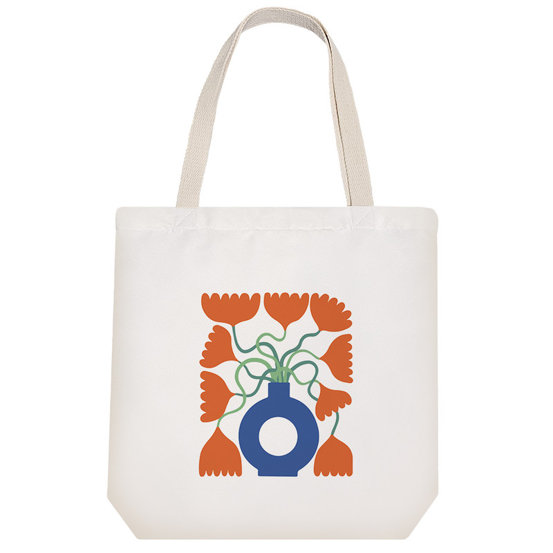 ساک خرید خندالو مدل گل نارنجی کد 8033