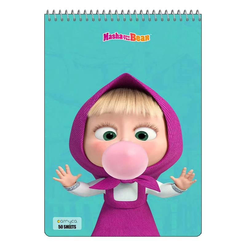 دفتر نقاشی 50 برگ سیمی کارنیکا طرح ماشا و خرس Masha and the Bear کد 70377