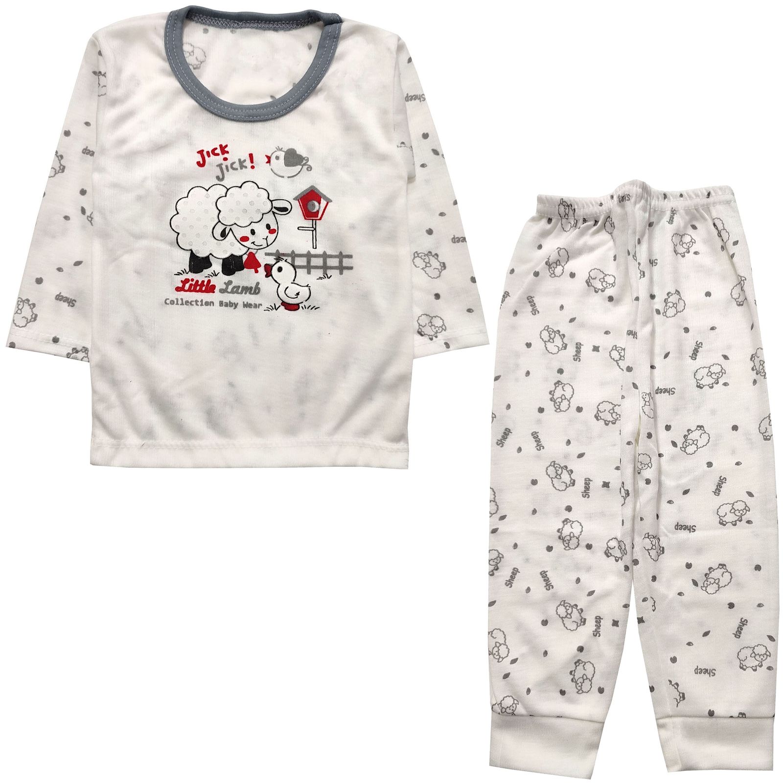 ست تی شرت و شلوار نوزادی مدل ببعی و اردک کد 3888 -  - 1