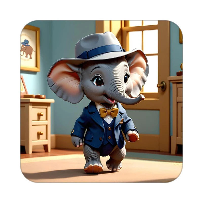 زیر لیوانی کاکتی طرح حیوانات کارتونی مدل mp27646