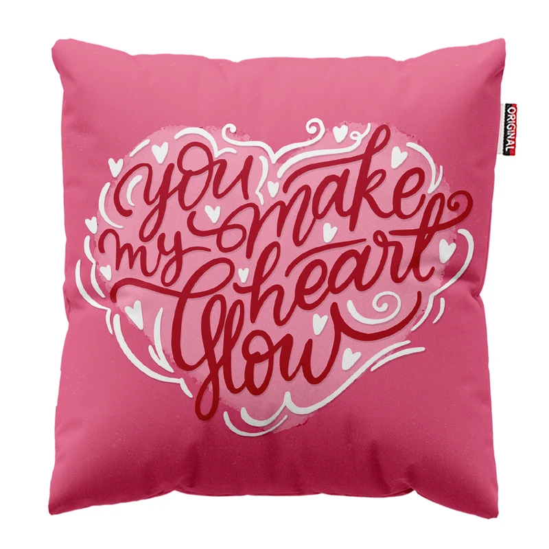 کوسن پاد آفرین مدل مینیمال طرح عشق کد PK302785 سایز 30*30 سانتی متر