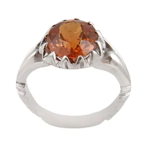 انگشتر نقره مردانه بازرگانی میلادی مدل  سنگ سیترین رکاب دست ساز کد AM_1798