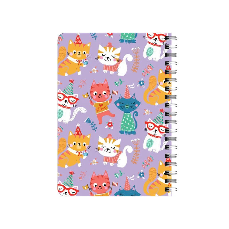 دفترچه یادداشت بامبیلیپ مدل چوبی طرح پترن گربه های خوشحال کد 0672067