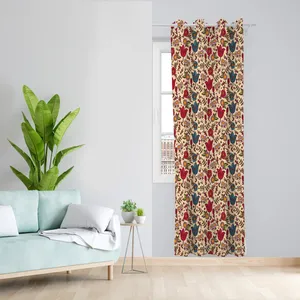 پرده طرح گل مدل مخمل پانچی کد L 506 Z سایز 140x200 سانتی متر