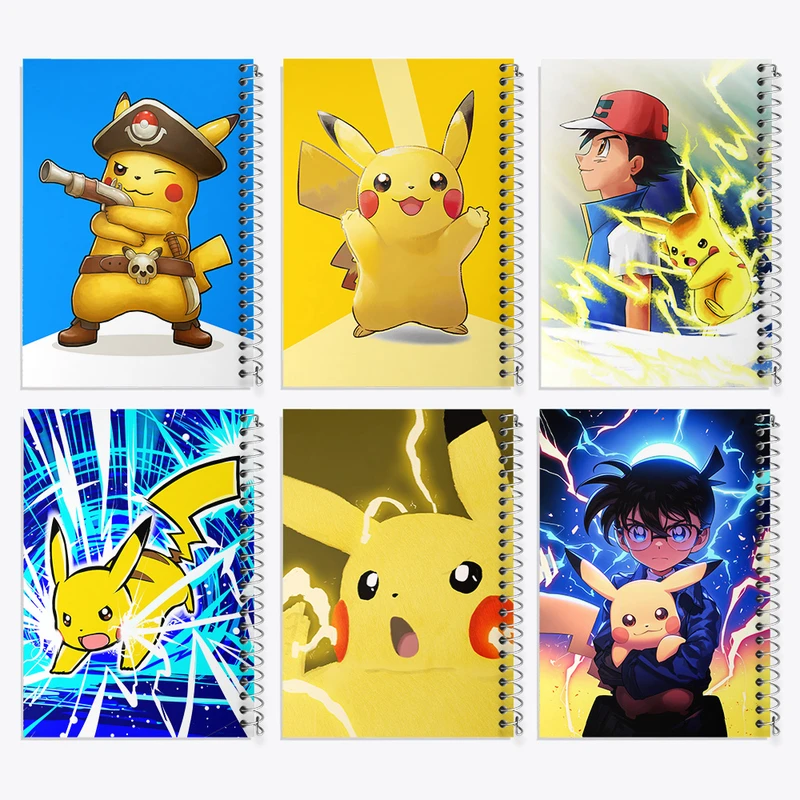 دفتر نقاشی 50 برگ خندالو طرح انیمه پوکمون کد 684 مجموعه 6 عددی