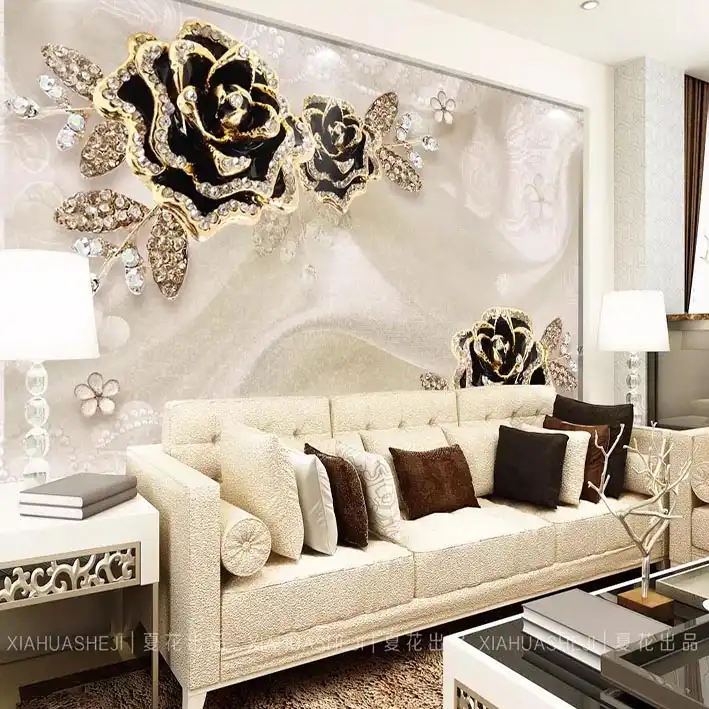 پوستر دیواری سه بعدی مدل گل نگینی DRVF1182