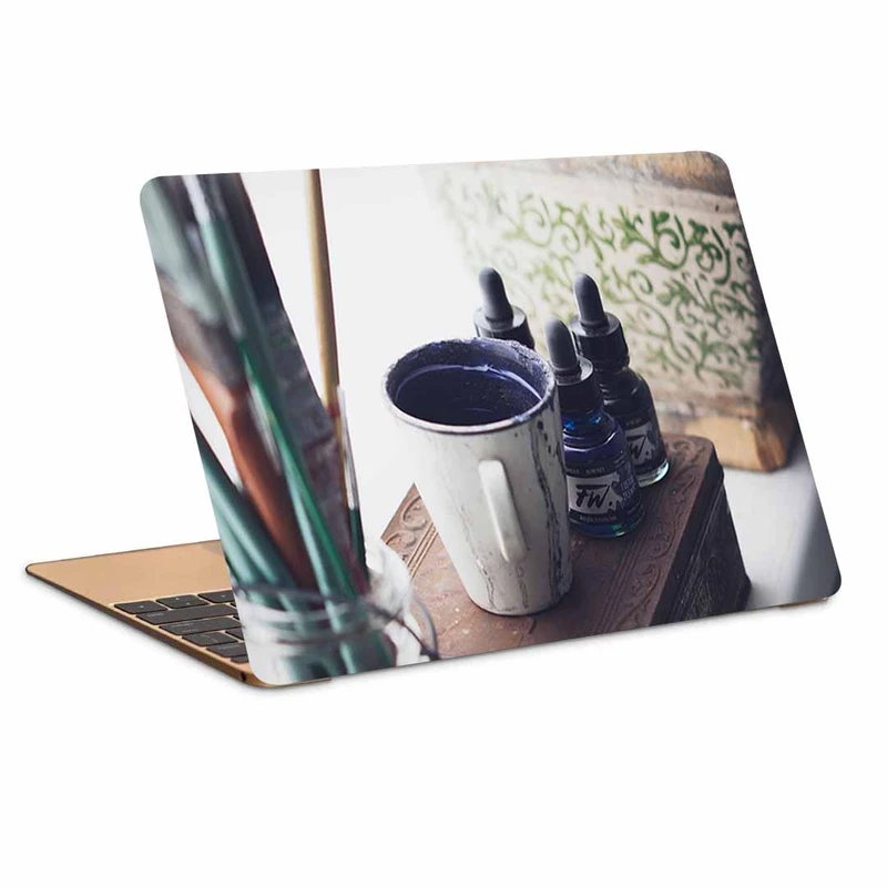 استیکر لپ تاپ طرح ink paints brushes کد N-309 مناسب برای لپ تاپ 15.6 اینچ