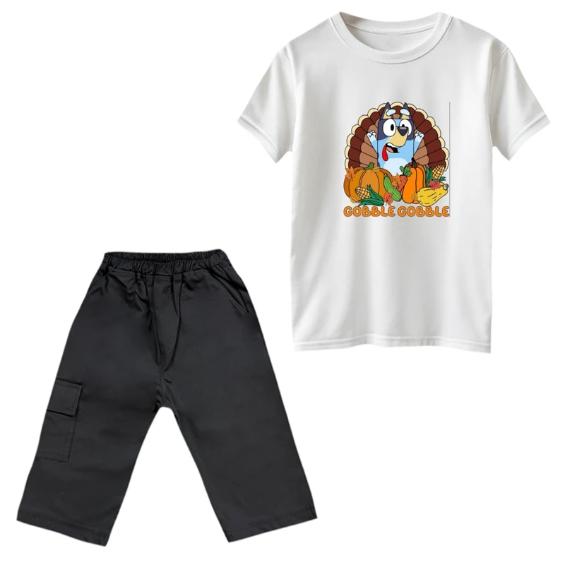 ست تی‌شرت و شلوارک پسرانه مدل انیمیشن