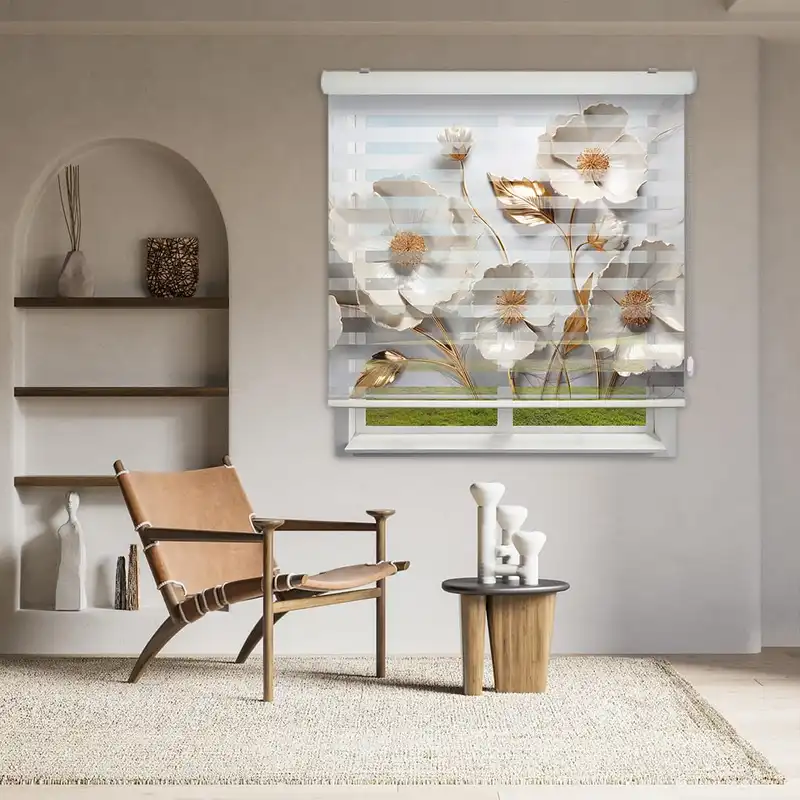 پرده زبرا مدل TD-122 سایز 150x150 سانتی متر