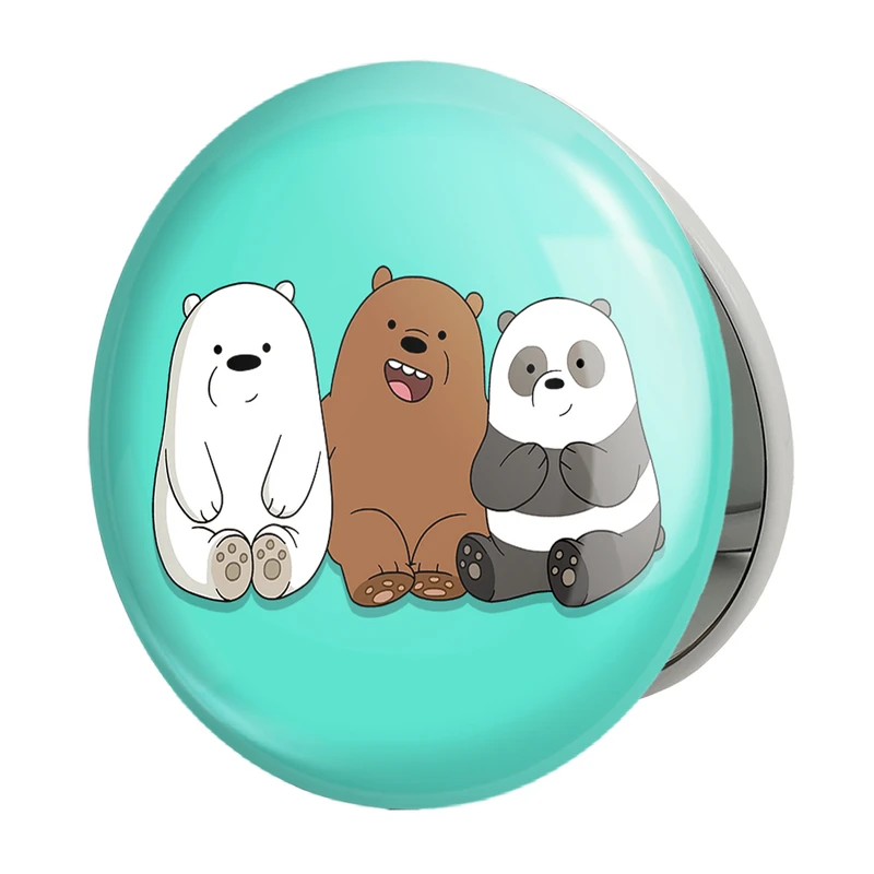 آینه جیبی خندالو طرح سه خرس کله پوک مدل تاشو کد 10607 