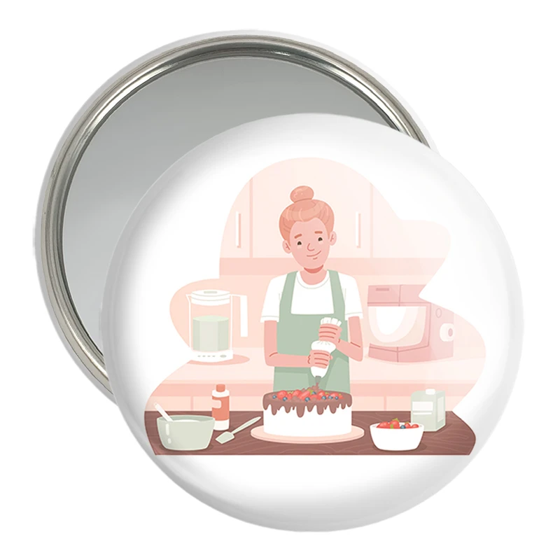 آینه جیبی خندالو مدل کیک و شیرینی پزی کد 36684