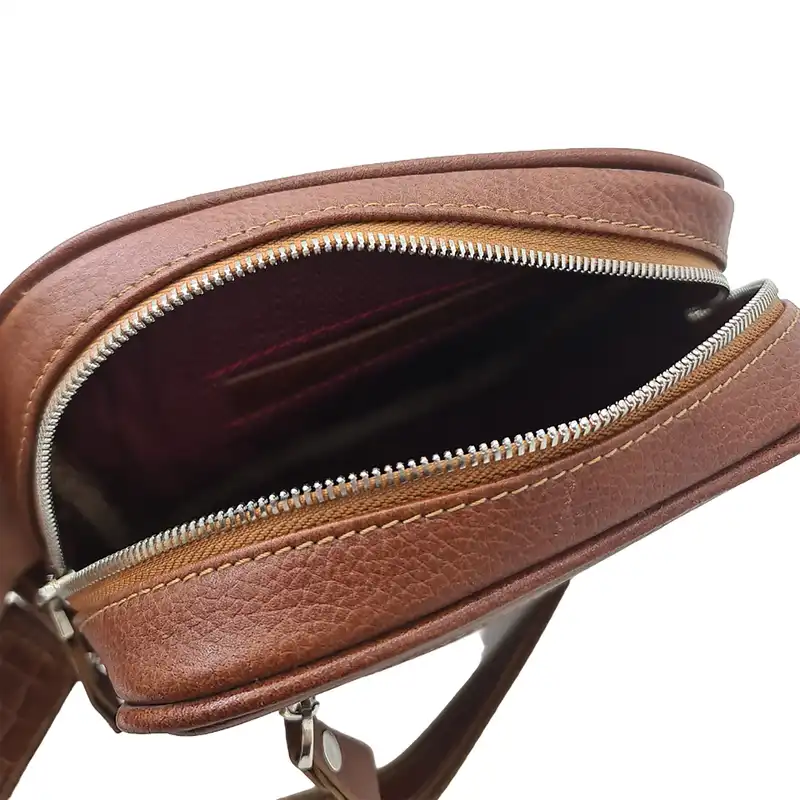 کیف دوشی زنانه مدل آفاق چرم طبیعی گاوی کد S-660