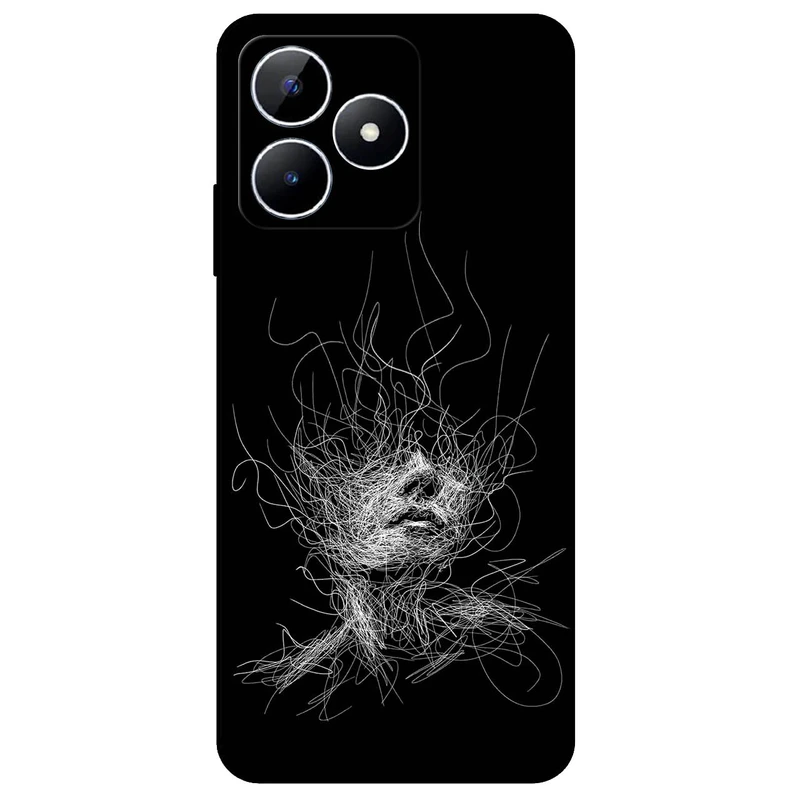 کاور مگافون طرح اسکچ صورت مدل 7423 مناسب برای گوشی موبایل ریلمی Note 50