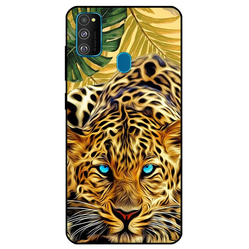 کاور مگافون طرح پلنگ مدل 7455 مناسب برای گوشی موبایل سامسونگ Galaxy M21 / M30 S         