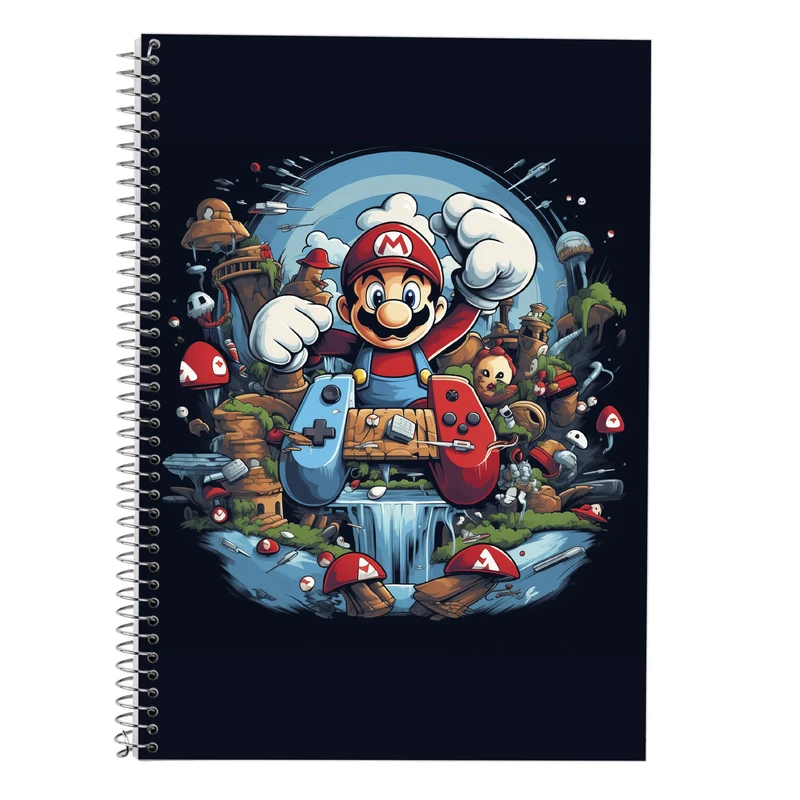 دفتر زبان 50 برگ مدوپد مدل دوخط طرح سوپرماریو super mario کد DF2902