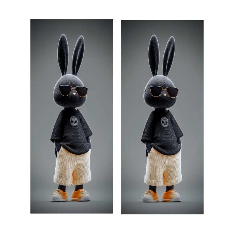 برچسب ستون خودرو طرح خرگوشی کد BS079 بسته دو عددی