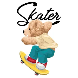 استیکر پارچه و لباس مدل dtf طرح تدی کد H20.87 مجموعه 3 عددی