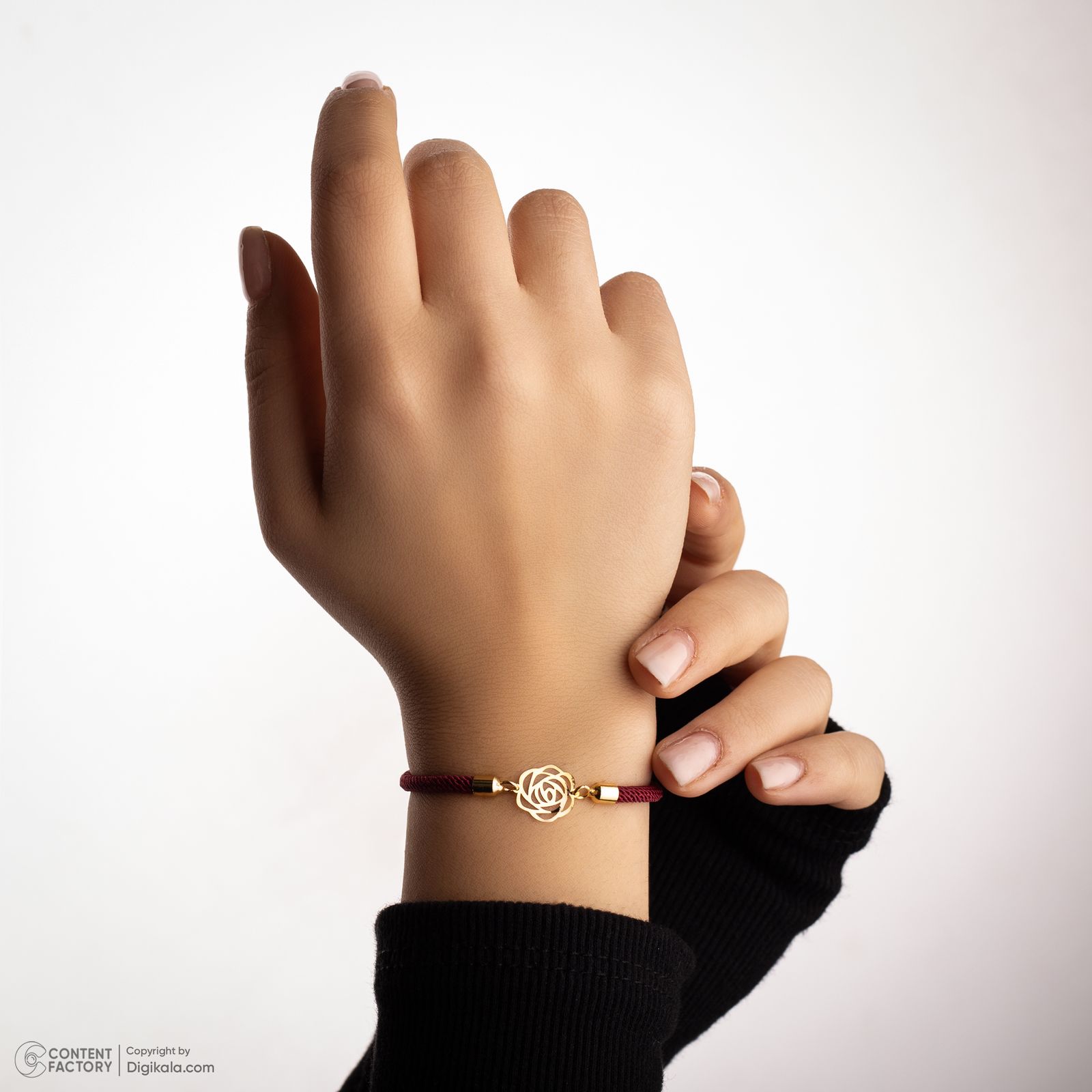 دستبند طلا عیار 18 زنانه ناریا مدل گل رز -  - 5