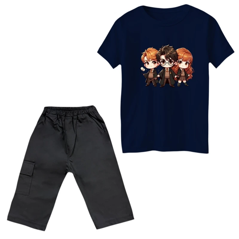 ست تی‌شرت و شلوارک پسرانه مدل هری پاتر کد 3